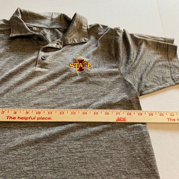 Iowa State Polo Shirt Sz Medium Holloway Heather Gray Embroidered Cyclones - Picture 6 of 7